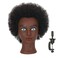 Kinky Curly Real 100% Human Hair Afro Mannequin Head with Stand for Hairdresser Practice Manikin Cosmetology Training Doll Head Braiding Styling Updos Bleaching Dyeing Curling
