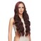 FUTAI Long Wavy Wig 30 Inch Wine Red HD Front Lace Body Curly Synthetic Hair Wigs for Women Professional Female Diverse Styles Daily Party Cosplay