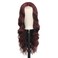 FUTAI Long Wavy Wig 30 Inch Wine Red HD Front Lace Body Curly Synthetic Hair Wigs for Women Professional Female Diverse Styles Daily Party Cosplay