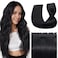 S-noilite Clip in Human Hair Extensions 1 Piece 5 Clips 3/4 Full Head Clip on Remy Hair Extension For Women Lighter One-Piece Design Adding Hair Volume 18Inch 50g Jet Black