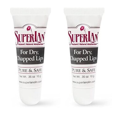 Organic lanolin lip balm 2 pack - Medical grade - Natural nipple cream - Moisturizer for dry cracked lips - Hydrating lip care - Ultra pure jojoba oil - Kosher chapstick