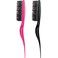 Frienda 2 Pieces Boar Bristle Brush Comb Hair Teasing Brush for Women Men Salon Boar Nylon Bristle Beauty Styling Backcombing Tool(Fuchsia and Black)