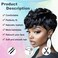 Pixie Cut Wig Short Wigs for Black Women Short Black Curly Pixie Cut Wigs Natural Black Wavy Synthetic Hair Short Wig with Bangs Pixie Wig for Women(Natural black)