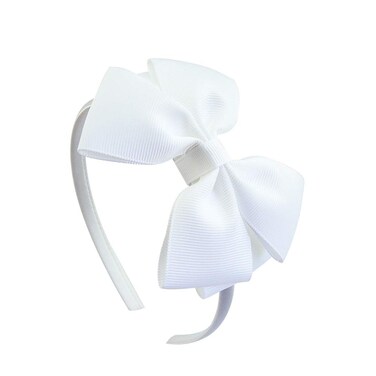 Girl's Fashion Pure Color Bowknot Headband Multicolor Optional for Travel Photography Daily Life (White)