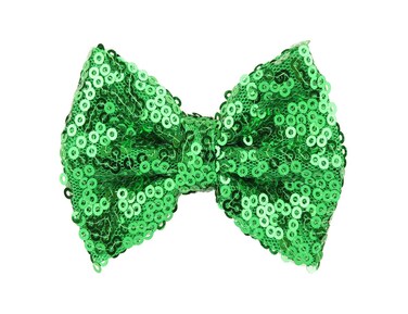 Love Fairy Girl's Lovely Fashion Bow Hairpin Sequins Hair Clip for Daily Life Travel Party Festivals (Green)