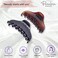 Parcelona French Skinny Boss Small 2 1/4" Black N Shell Celluloid Acetate Claw with Tight Spring Set of 2 Jaw Hair Claw Clips for Fine Hair, Made in France