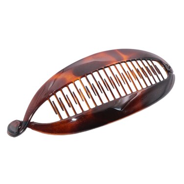 Parcelona French Narrow Large 6 1/2" Tortoise Shell Celluloid Made in France Ponytail Holder Banana Hair Clip for Women and Girls