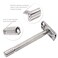 Butterfly Safety Razor Kit, WEISHI Chrome Long Handle Butterfly Open Double Edge Safety Razor With RIVERLAKE H3 Razor Holder Set (1 Razor, 1 Stand &amp; 10pcs blades)