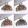 Retro Flowers Hair Claw Clip for Women Lady Vintage Alloy Rhinestone Hair Jaw Clips Hairpin Fancy Hair Barrette Clamp (Purple)