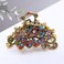 Retro Flowers Hair Claw Clip for Women Lady Vintage Alloy Rhinestone Hair Jaw Clips Hairpin Fancy Hair Barrette Clamp (Colourful)