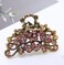 Retro Flowers Hair Claw Clip for Women Lady Vintage Alloy Rhinestone Hair Jaw Clips Hairpin Fancy Hair Barrette Clamp (Pink)