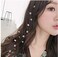 3 PCS Women Crystal Flower Long Hair Decorative Headdress Hair Extensions with Comb Invisible Streamline Hairpin Hair Accessories (White)