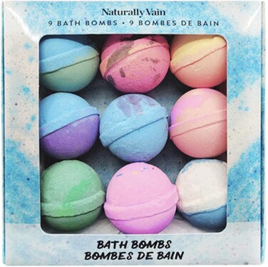 Bath Bomb Set, Handmade, Non-Staining, Sulfate-Free, Natural Luxury Bath Fizzies, Aromatherapy Spa Gift Set, Assorted Scents, 9-Pack