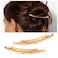 Gold Minimal Metal Hair Barrette Clips - Decorative Tube Bar Hair Accessories for Women and Girls