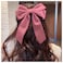 Velvet Hair Bow Tail Satin Bow Long Tail Headpieces Winter Hair Barrette Headwear Hair Accessories for Women and Girls Gifts (Pink)