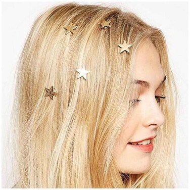 Tiny Pearl Hair Studs Hair Pin Hair Ring Hairstyle Embellishment Hair Accessories for Women and Girls Gifts 5Pcs (Star)