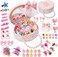 Rolling Art Hair Accessories for Girls Hair Clips Including Jewelry Box Hair Stuff Hair Barrettes Hair Ties Hair Bows Teen Girl Gift Toys for Girls Age 3-12