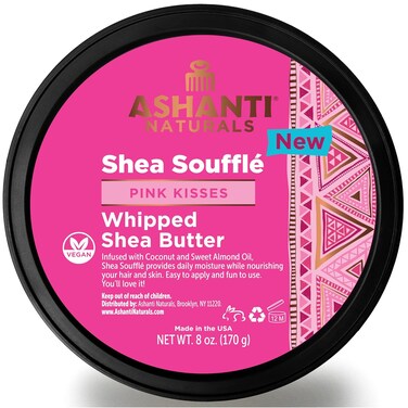 Scented Whipped Shea Butter for Skin   African Body Butter for Women w/Coconut, Almond Oil (Pink Kisses Souffle, 8 oz)