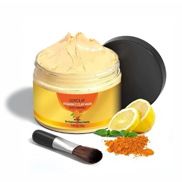 Vitamin C and Turmeric Clay Mask for Face &ndash; Deep Cleansing &amp; Brightening Face Mask for Dark Spots, Pores, and Anti-Aging &ndash; Non-Greasy, Easy-to-Apply Hydrating Skin Care, 5.29 Oz