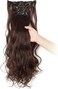 24"-26" Clip in Hair Extensions 6Pcs 16 Clips Curly Wavy Straight Thick Clip on Synthetic Hair Extension Hairpieces