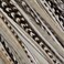 Feather Hair Extension &ndash; Zebra Black &amp; White Remix, Seven Real Rooster Feathers, All Bonded Together at the Tip, Ranging From 7 to 10 Inches in Length, One Extension