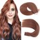 Sassina Tape in Skin Wefts Human Hair Extension Remy Hair PU Dark Vibrant per Auburn Cooper Red Brown Tape on Hair Extension 20Pcs 50g per set (33 20inch)