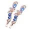 2PCS Rhinestone Flower Hair Clips Butterfly Graphics Hairpin Side Clip Bobby Pin Hair Accessories for Women Lady (Blue)