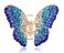 Suoirblss 1PC Elegant Butterfly Hairpin Fancy Rhinestones Claw Clip Jaw Clips for Women Lady (Blue)
