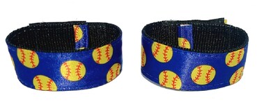 Softball Scrunchies (pair, Royal Blue) from the Original USA inventor, Over 8 million sold