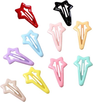 Daycount&reg; 10pcs Colorful Stars Duckbill Clip Hair Clip For Ladies Teens Girls Hair Salon Hairpin (Random Color)
