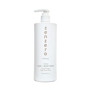 ZENZERO 2-in-1 Cleansing Hair and Body Wash Tarocco Orange + Ginger Root, Ginger and Citrus Body Wash and Shampoo 475 ml / 16.0 Fluid Ounce