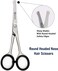 Ruvanti Professional Round Headed Nose Hair Scissors For Kids &amp; Infant Baby - 5.2 Inches Stainless Steel Nail, Mustache, Eyebrow Scissors For Men, Women - Facial And Beard Grooming &amp; Trimming.