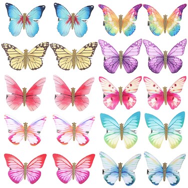 LOCOLO 20Pcs Hair Clips Butterfly Hair Clips Butterfly Snap Clips Barrettes for Toddlers Baby Girl and Women