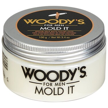 Woody's "Mold It Hair Paste, Medium Hold Matte Finish Styling Product For Men, Adds Texture &amp; Volume, 3.4 oz