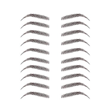 Neva Nude Instant Eyebrows 10 Pairs, Dark Brown/Black Temporary Eyebrows   Easy Application &amp; Long Lasting   Waterproof (Sexy Substitute)