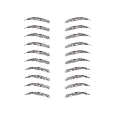Neva Nude Instant Eyebrows 10 Pairs, Dark Brown/Black Temporary Eyebrows   Easy Application &amp; Long Lasting   Waterproof (Amorous Assistant)