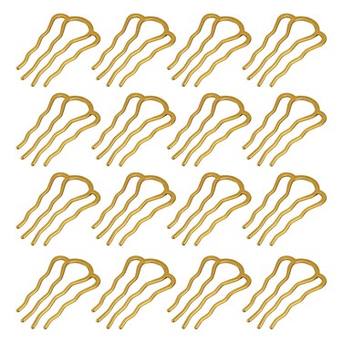 AUEAR, 20 Pack Metal Gold Hair Combs Pins 4 Teeth Accessories for Women Girl Decorative