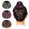 AUEAR, 4 Pcs Rhinestone Hairs Clip, Bird Nest Hair Bun Holder Expandable Ponytail Ties Wrap Accessory for Women