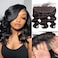 13x4 Frontal Body Wave Closure 100% Human Hair HD lace Frontal Body wave Lace Closure Only with Baby Hair Natural Color 18 Inch