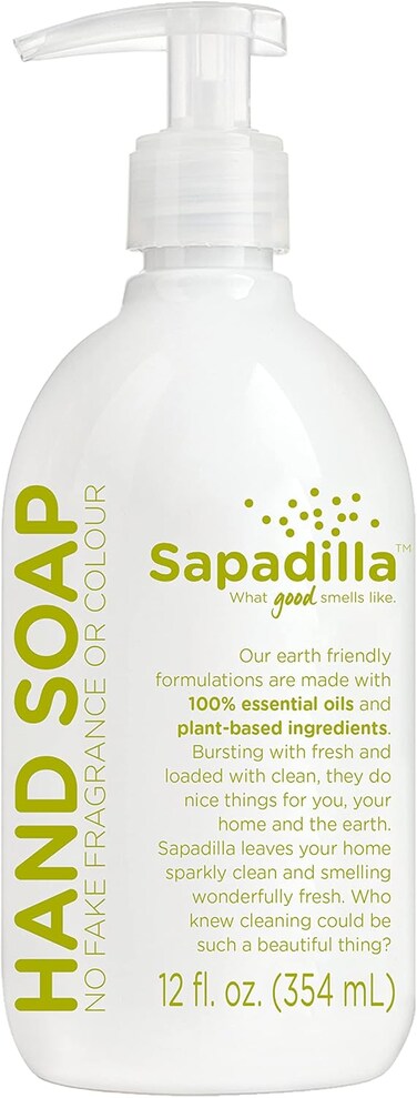 Sapadilla Liquid Hand Soap - Rosemary + Peppermint - Made with 100% Pure Essential Oil Blends, Cleansing &amp; Moisturizing, Aromatic &amp; Fragrant Hand Soap, Plant Based, Biodegradable, 12 Ounce (Pack of 1)