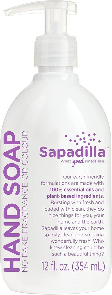 Sapadilla Liquid Hand Soap - Sweet Lavender + Lime - Made with 100% Pure Essential Oil Blends, Cleansing &amp; Moisturizing, Aromatic &amp; Fragrant Hand Soap, Plant Based, Biodegradable, 12 Ounce (Pack of 1)
