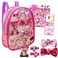 Minnie Mouse Accessories Bundle - 10 Pc Hair Set with Bows, Clips, Stickers, Bag, and More