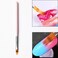 WOKOTO 2PCS Black And Pink Nail Ombre Brushes Gradient Painting Pens Brushes With Wood Handle Uv Gel Nail Art Manicure Brushes Kit