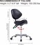 Grace&amp;Grace Professional Saddle Stool Chair with Back Support, Rolling Saddle Ergonomic Stool Heavy Duty for Clinic Dentist Spa Massage Salons Studio (Black, Adjustble Back)