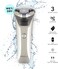 VIVITAR Metallic Cordless 3 Head Rotary Shaver, Cordless Electric Rotary Shaver for Men with Three Independently-Floating Heads, Pop-up Trimmer, and Stainless Steel Blades for Wet and Dry Uses