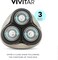 VIVITAR Metallic Cordless 3 Head Rotary Shaver, Cordless Electric Rotary Shaver for Men with Three Independently-Floating Heads, Pop-up Trimmer, and Stainless Steel Blades for Wet and Dry Uses