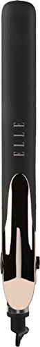 Elle 1" ceramic flat iron, For Silky Smooth Hair, Get Salon Quality Results, 30 s Heat up Time, Black
