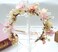 Pearl Flower Crown Floral Garland Headband Flower Halo Headpiece Hair Wreath Boho Wedding Photos Pink