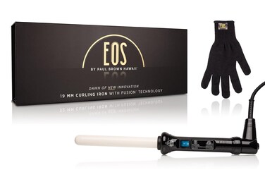 Paul Brown Hawaii EOS Curling Wand; Premium Hair Clipless Curler for Thin and Thick Hair - Silky Smooth, Radiant and Frizz Free Curls; Salon Quality Styling Tool 19mm