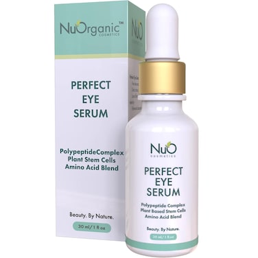 nuorganic Perfect Eye Serum: Fine Lines + Wrinkles + Bags + Dark Circles - Patented PhytoCellular Science + 18X More Effective Anti Aging + Better Skin in 7 Days - Vegan